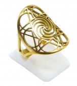 Złoty pierścień Spirala ze stali nierdzewnej