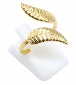 Złoty pierścień Laurel Design ze stali nierdzewnej