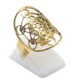 Złoty pierścień Metatron ze stali nierdzewnej