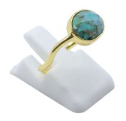 Pierścionek ze srebra próby 925 z turkusowym wzorem