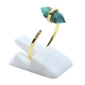 Pierścionek ze srebra próby 925 z turkusową końcówką