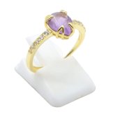 Pierścionek z ametystem ze srebra próby 925