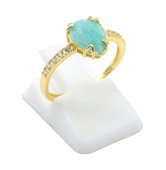 Pierścionek z zawieszką z amazonitu ze srebra próby 925