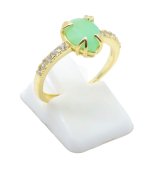 Pierścionek z zielonym jadeitem ze srebra próby 925