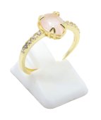 Pierścionek z kwarcem różowym ze srebra próby 925