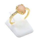 Pierścionek z kamieniem słonecznym ze srebra próby 925