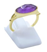 Owalny pierścionek ze srebra próby 925 z ametystem