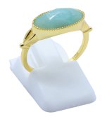 Pierścień z owalnym amazonem ze srebra próby 925