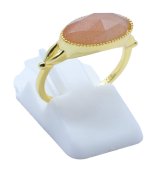 Pierścień ze srebra próby 925 z owalnym kamieniem słonecznym