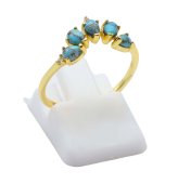 Pierścień z turkusową tiarą ze srebra 925