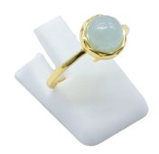 Okrągły pierścień ze srebra próby 925 z akwamarynem