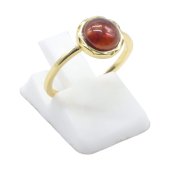 Pierścień okrągły z granatem ze srebra próby 925