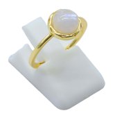 Pierścionek Srebrny 925 Okrągły Kamień Księżycowy