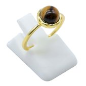 Okrągły pierścień z tygrysim okiem ze srebra próby 925