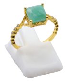 Pierścień z kwadratowym amazonitem ze srebra próby 925