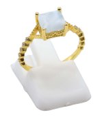 Kwadratowy pierścień ze srebra próby 925 z Larimaru