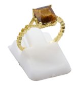 Kwadratowy pierścień z tygrysim okiem ze srebra próby 925