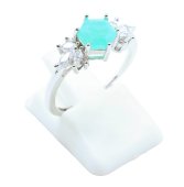 Pierścionek ze srebra próby 925 „Srebrny płatek śniegu” – Amazonit