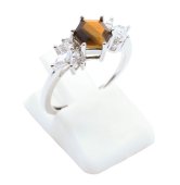 Pierścionek ze srebra próby 925 „Srebrny płatek śniegu” – tygrysie oko