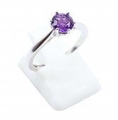 Pierścionek „Sublime Round” ze srebra próby 925 – ametyst