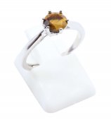 Pierścionek „Sublime Round” ze srebra próby 925 – tygrysie oko