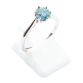 Pierścionek „Sublime Round” ze srebra próby 925 – turkus