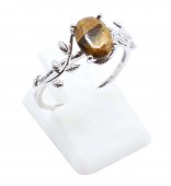 Pierścionek „Whisper of Laurel” ze srebra próby 925 – tygrysie oko