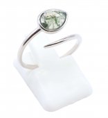 Pierścionek ze srebra próby 925 „Srebrny wąż” – agat mszysty