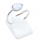 Pierścień ze srebra próby 925 „Srebrny wąż” – akwamaryn