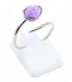 Pierścionek ze srebra próby 925 „Srebrny wąż” – ametyst