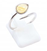 Pierścionek ze srebra próby 925 „Srebrny wąż” – cytryn