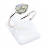 Pierścionek ze srebra próby 925 „Srebrny wąż” – labradoryt