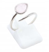 Pierścionek ze srebra próby 925 „Srebrny wąż” – kwarc różowy