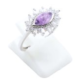 Pierścionek „Sun Eye” ze srebra próby 925 – ametyst