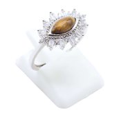 Pierścionek „Sun Eye” ze srebra próby 925 – tygrysie oko