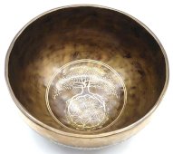 Tybetańska misa śpiewająca Drzewo Życia / Kwiat Życia 15 cm