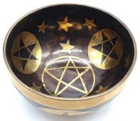 Tybetańska misa śpiewająca pentagram 15 cm