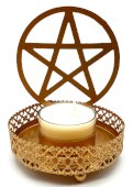 Pentagram Metalowy Świecznik Odblaskowy 11 cm