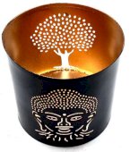 Świecznik metalowy Budda 9cm