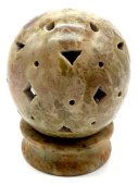 Świecznik Stone Globe Light Szaro-Czerwony 10cm