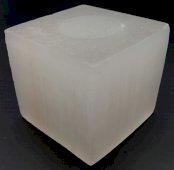 Kwadratowy świecznik selenitowy 8 cm