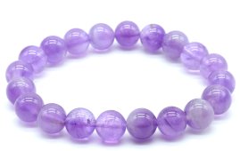 Bransoletka 'Light' z ametystowymi koralikami 10 mm