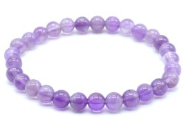 Bransoletka 'Light' z ametystowymi koralikami 6 mm