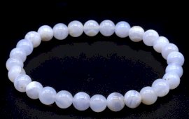 Bransoletka z koralików chalcedonu niebieskiego 'AA' 6mm