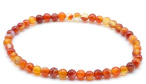 Bransoletka z karneolu żebrowanego 4 mm