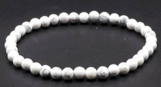 Bransoletka Howlite Biały 4mm