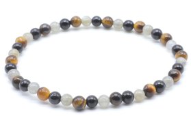 Bransoletka z labradorytu, czarny turmalin, koraliki z tygrysiego oka 4mm