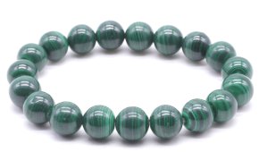 Bransoletka 'Dark' Malachite 'AA' perles 10mm