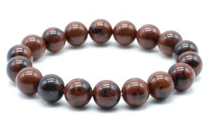 Bransoletka z koralików obsydianowo-mahoniowych 10mm