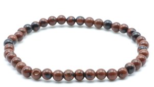 Bransoletka z koralików obsydianowo-mahoniowych 4mm
